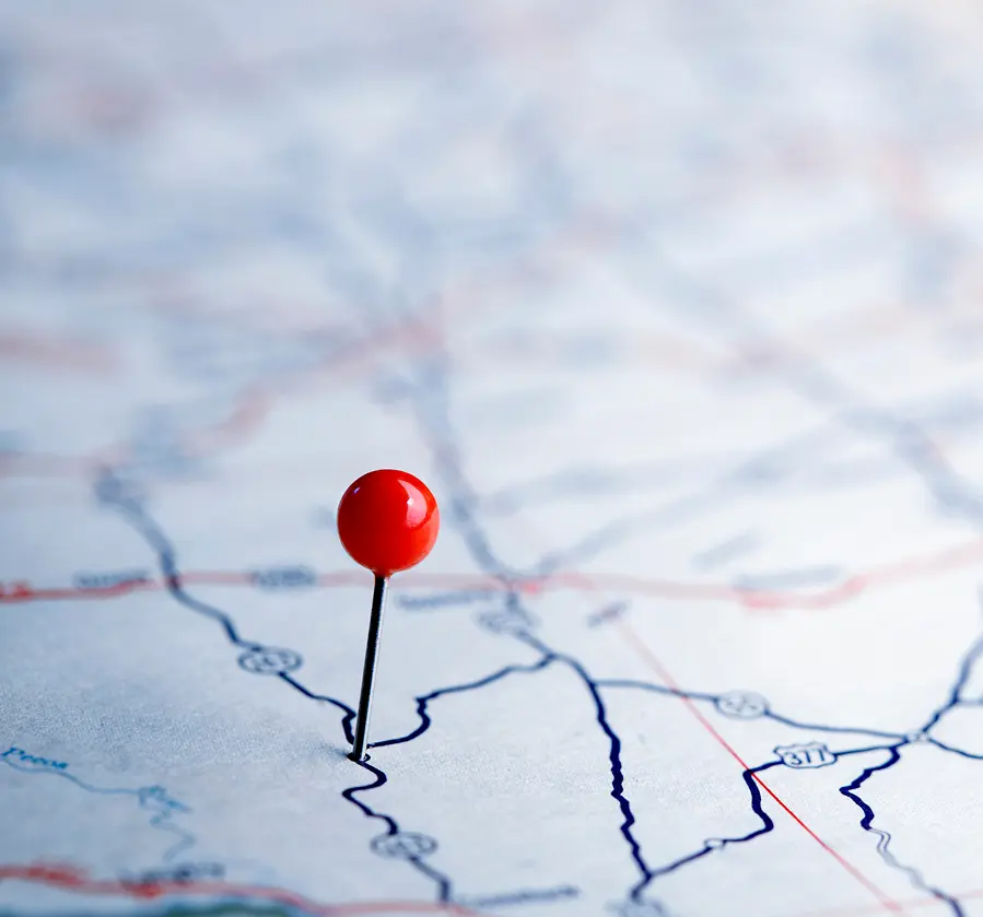 Map with red location pin