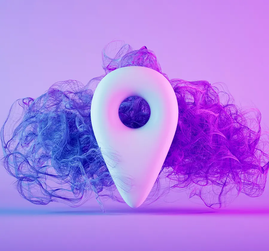 Location marker with abstract background