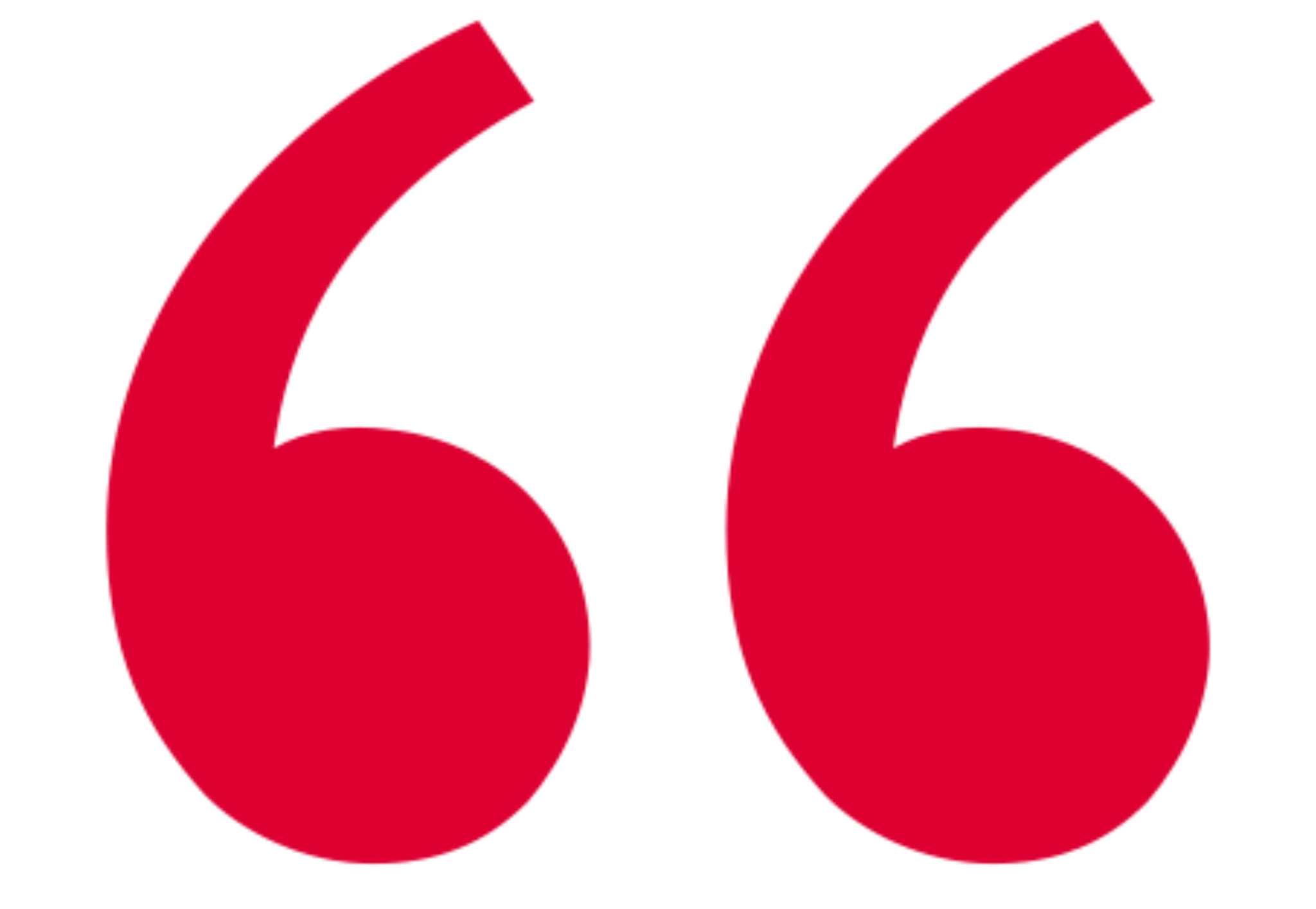 Bold red quotation marks