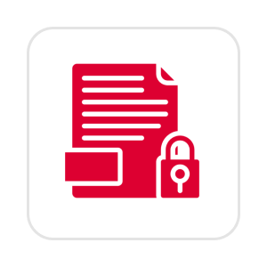 Red secure document symbol