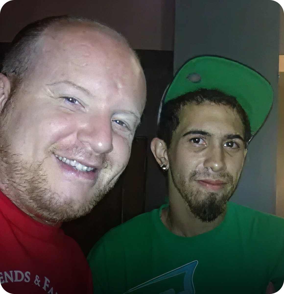 Casual friends posing together indoors